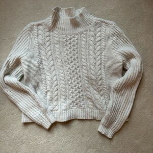 LOFT Ivory Ribbed Sweater